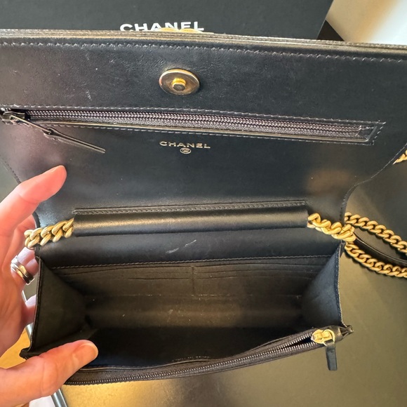 Authentic Chanel WOC caviar black gold hardware. - Picture 7 of 13